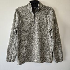 Eddie Bauer Radiator Fleec Marled Barley Heather 1/4 Zip Pullover Sweater Medium